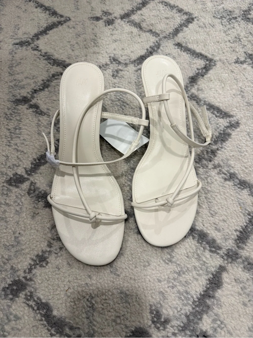 H&M Cream Strappy Knot Sandals for Women